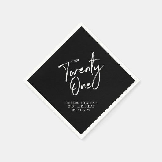 Bis 21 | Modernes Erwachsenenalter 21. Geburtstag Serviette (Ecke)