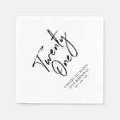 Bis 21 | Modernes Erwachsenenalter 21. Geburtstag Serviette (Vorderseite)