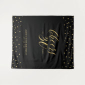 Bis 30 Jahre | Gold & Black Birthday Party T Wandteppich (Vorderseite (Horizontal))