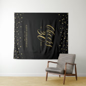 Bis 30 Jahre | Gold & Black Birthday Party T Wandteppich (Beispiel (Horizontal))