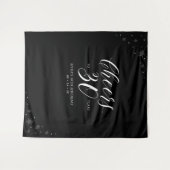 Bis 30 Jahre | Schwarz & Weiß 30. Geburtstag Wandteppich (Vorderseite (Horizontal))