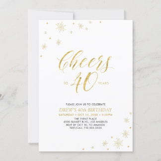 Bis 40 | Gold Modernes 40. Geburtstags-Party Einladung