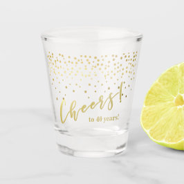 Bis 40 Jahre! Glamour Gold Glitzern Schnapsglas