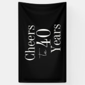 Bis 40 Jahre Schwarz-weiß 40. Geburtstag Banner (Vertikal)