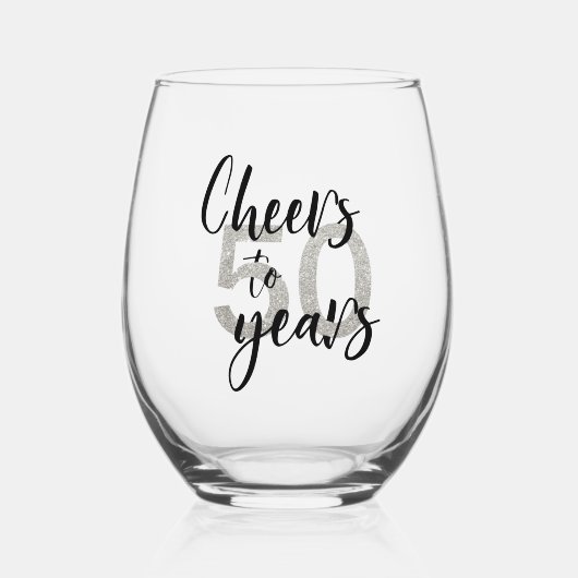 Bis 50 50 Jahre Weinglas Ohne Stiel (Vorderseite)