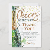 Bis 50 Jahre 50. Geburtstag Dankeskarte (Vorderseite)