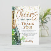 Bis 50 Jahre 50. Geburtstag Dankeskarte (Stehend Vorderseite)