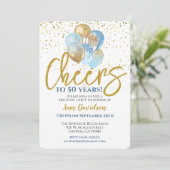 Bis 50 Jahre 50. Geburtstag Einladung (Stehend Vorderseite)