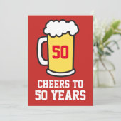 Bis 50 Jahre Bier 50. Party Einladung (Stehend Vorderseite)