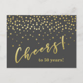Bis 50 Jahre! Glamour Gold Glitzern Postkarte (Vorderseite)