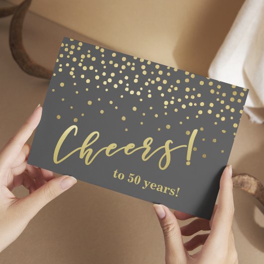 Bis 50 Jahre! Glamour Gold Glitzern Postkarte