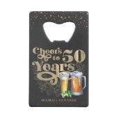 Bis 50 Jahre | Personalisierte Vintage Flasche Geldbeutel Flaschenöffner (Rückseite)