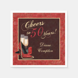 Bis 50 Jahre Red Gold Black Serviette