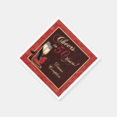 Bis 50 Jahre Red Gold Black Serviette (Ecke)