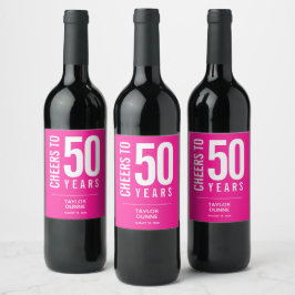 Bis 50 Jahre rosa Weinetikett