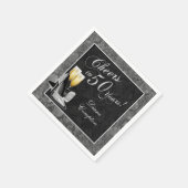 Bis 50 Jahre Silber und Schwarz Serviette (Ecke)