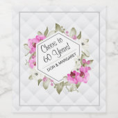 Bis 60 Jahre Diamond Geometric Pink Custom Weinetikett (Einzelnes Label)