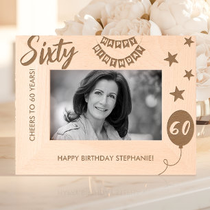 Bis 60 Jahre Glück zum Geburtstag Geätzte Rahmen