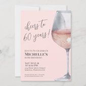 Bis 60 Jahre Pink 60. Geburtstag Einladung (Vorderseite)
