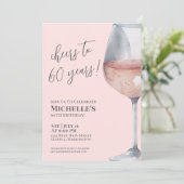 Bis 60 Jahre Pink 60. Geburtstag Einladung (Stehend Vorderseite)