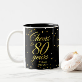 Bis 80 Jahre 80. Geburtstag Zwei-Tonen-Kaffee m Zweifarbige Tasse