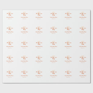 bis bald baby orange roter Bogen baby shower name Geschenkpapier