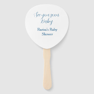 bis bald baby shower blau name datum einfach fächer