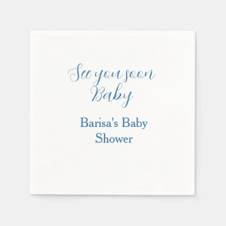 bis bald baby shower blau name datum einfach serviette