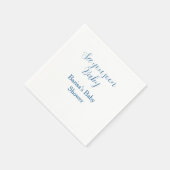 bis bald baby shower blau name datum einfach serviette (Ecke)