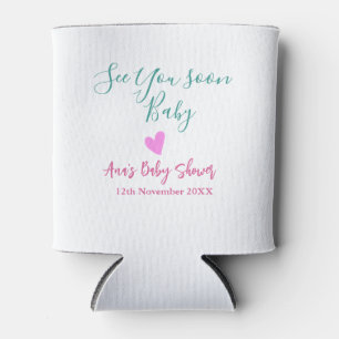 bis bald baby shower grün pink herz trendy m dosenkühler