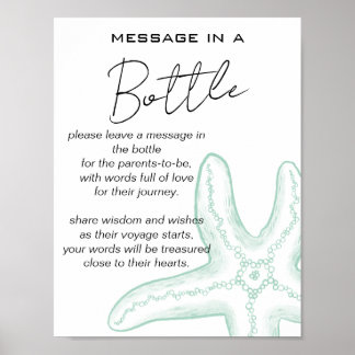 Bis bald Baby Shower Nachricht in einer Flasche Poster