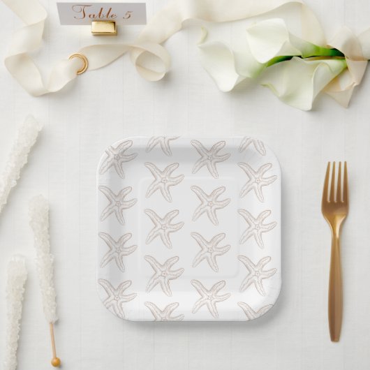 Bis bald Baby Shower Seestern Pappteller (Hochzeit)