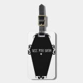 Bis bald Memento Mori Sarg-Entwurf Gepäckanhänger (Vorderseite vertikal)