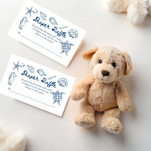 Bis bald Muscheln Baby Shower Windel-Raffle Begleitkarte
