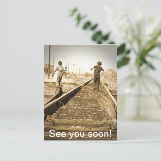 Bis bald! postkarte (Stehend Vorderseite)