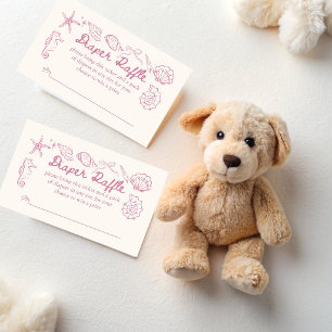 Bis bald Seashells Baby Shower Windelraffel Begleitkarte