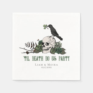 Bis dass der Tod Goth Irish Schädel Junggesellinne Serviette