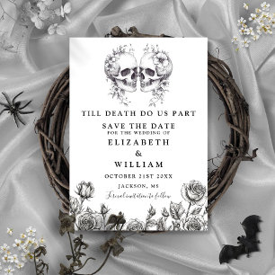 Bis dass der Tod gotische Schädel Blumenhochzeit Save The Date