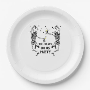 Bis dass der Tod uns Party feiert Skelett Brautjun Pappteller