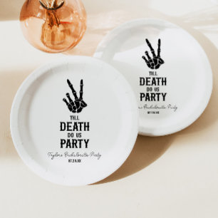 Bis dass der Tod uns Party feiert Skelett Junggese Pappteller