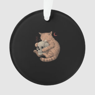 Bis dass der Tod uns Party macht Katze Schädel Kla Ornament