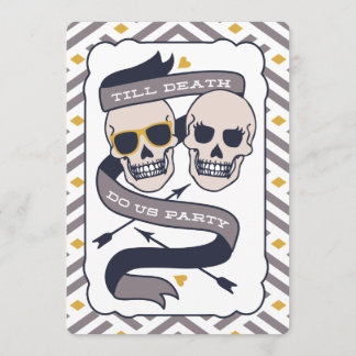 Bis dass der Tod uns Party macht - Silberne blaue Einladung
