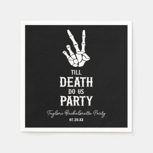 Bis dass der Tod uns Party-Skelett-Junggesellinnen Serviette