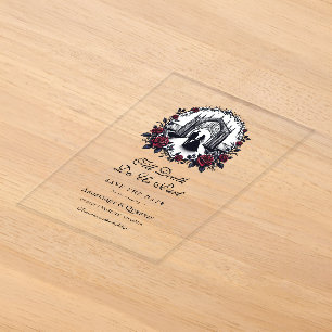 Bis dass der Tod uns scheidet - Elegante goth Save Acryleinladungen