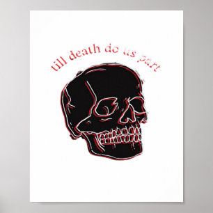Bis dass der Tod uns scheidet - Glitch-Schädel mit Poster