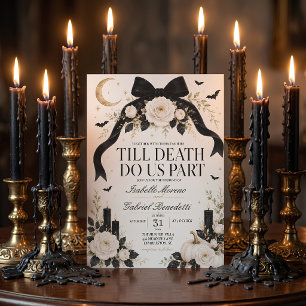 Bis dass der Tod uns scheidet Gothic Black Bow Hal Einladung