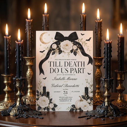 Bis dass der Tod uns scheidet Gothic Black Bow Hal Einladung