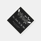 Bis dass der Tod uns scheidet Gothic Black Hochzei Serviette (Ecke)