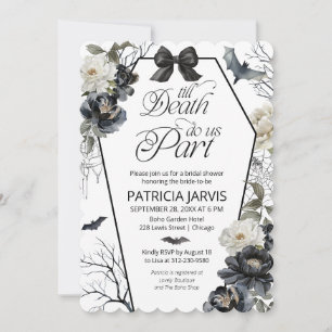 Bis dass der Tod uns scheidet - Gothic Floral Brau Einladung