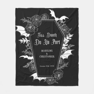 Bis dass der Tod uns scheidet Gothic Floral Schwar Fleecedecke
